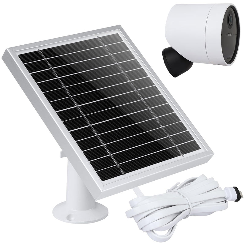 Solar Panel Compatible with SimpliSafe Outdoor Security Camera,Power Your SimpliSafe Outdoor Camera continuously, AL Alloy Frame Durable and Sturdy - Silver