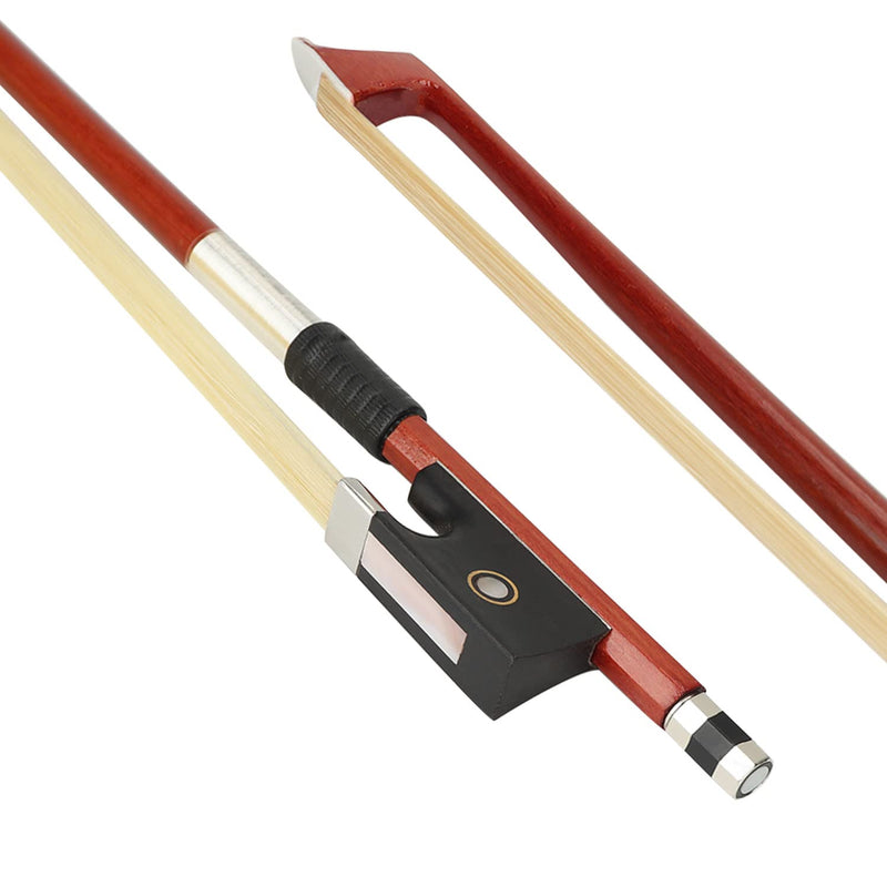 LMS Violin Bow Full Size 4/4 Brazilwood Violin Bows Lightweight Bow Well Balance Fiddle Bow Made with Ebony Frog Mongolian White Horse Hair for Violin Student Professional (4/4)