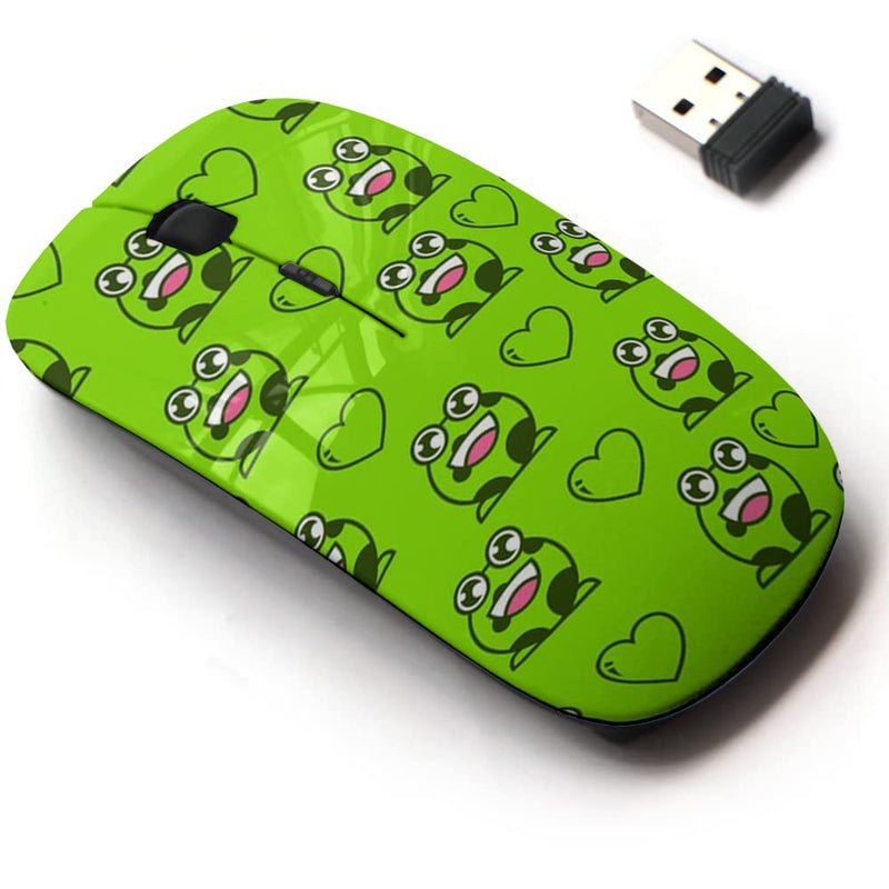 2.4G Wireless Mouse with Cute Pattern Design for All Laptops and Desktops with Nano Receiver - Cute Frog