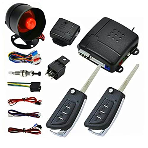 MACHSWON Car Security Alarm System with Keyless Entry and Shock Sensor | Universal Central Door Locking Kit Compatible with 12V Vehicles Features Remote Trunk Release and Power Window Control