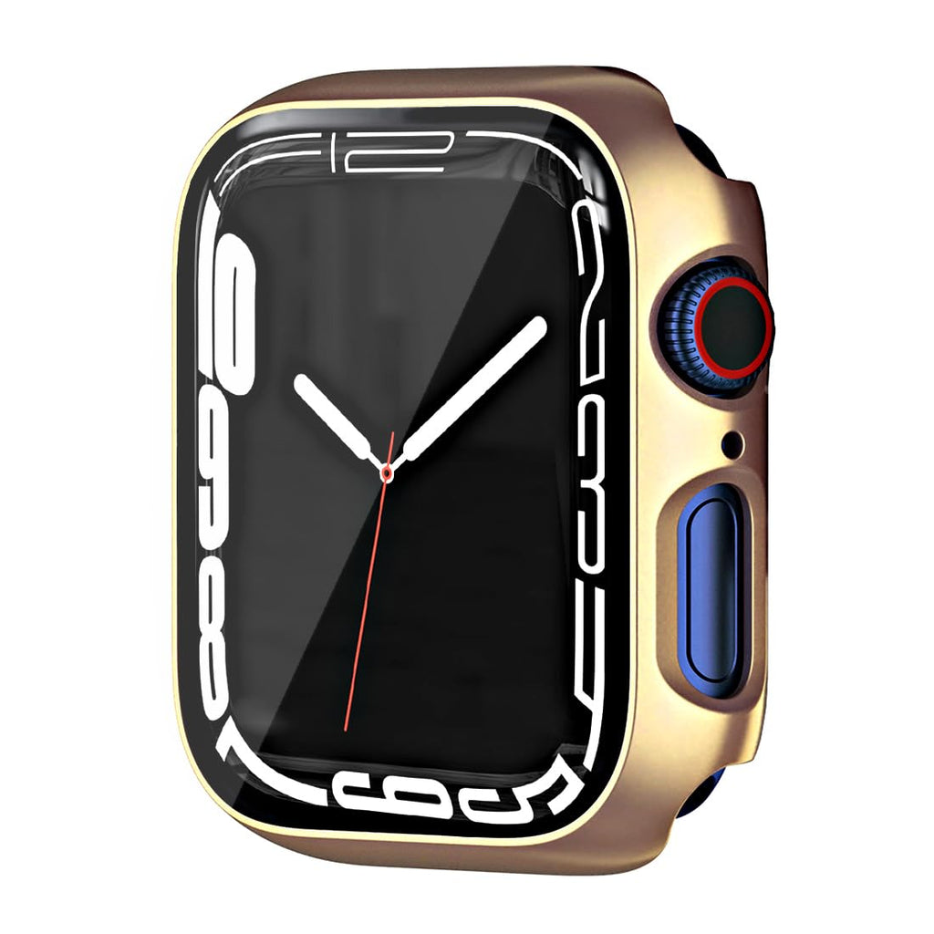 HANKN 40mm Case Compatible with Apple Watch Series 4 5 6 Se 40mm Tempered Glass Screen Protector Case, Full Coverage Shockproof Iwatch Bumper Cover (40mm, Gold)