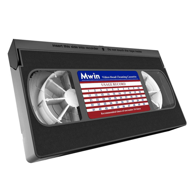 VHS Head Cleaner for VHS/VCR Players, Dry Technology- No Fluid Reusable Video Head Cleaner Tape