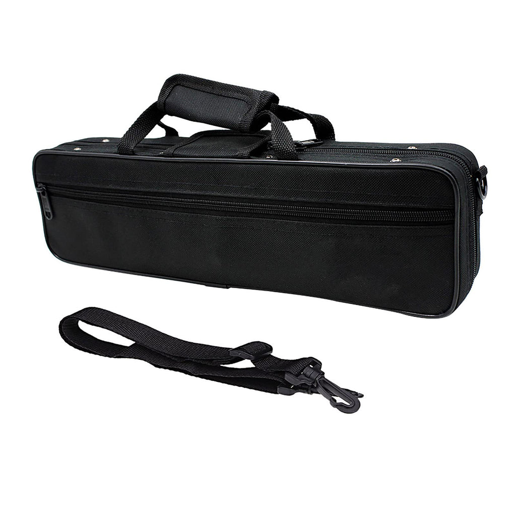 16 Holes C Flute Case Flute Bag Gig Bag Backpack Box Water-resistant 600D Foam Cotton Padding with Adjustable Single Shoulder Strap