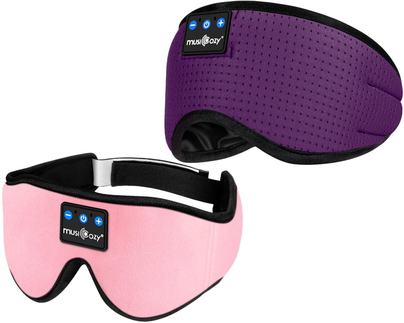 MUSICOZY Sleep Headphones Breathable Bluetooth 5.4 Headband 3D Sleeping Headphones, Wireless Eye Mask Sleep Earbuds for Side Sleeper Women Office Air Travel Cool Tech Gadgets Unique Gifts