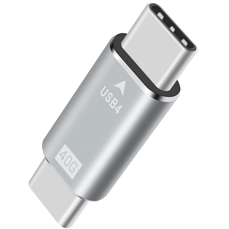 Duttek USB C Male to Male Adapter, 40Gpbs Type C Male to Type C Male Full Featured Adapter, Support Data Synchronization and Charging, for with Thunderbolt 3/4, USB3.1, USB2.0. Silver