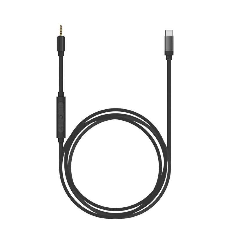 Koss Utility Cord USB-C Cable, Black, in-Line Microphone and Remote | Build-in 24-bit/96kHz DAC, Works with Utility Series System