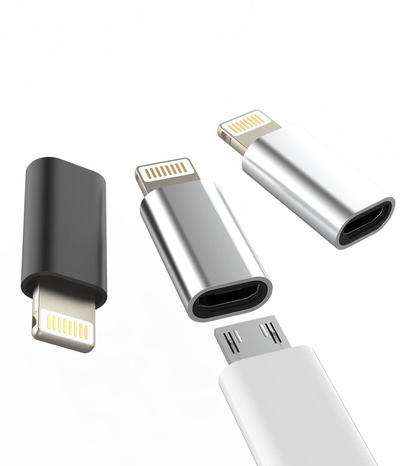 [AUSTRALIA] - Micro USB to Lightning Adapter（3 Pack）Fast Charging Data Transmission Converter Micro USB Female Cable to Lightning Male Connector Compatible for Iphone 13 12 11 Pro Max Mini Xr Xs X 8 7 6 Ipad 