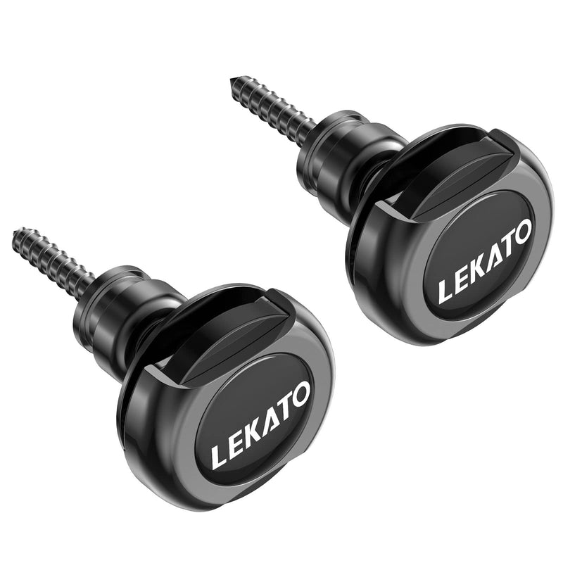LEKATO Bass Guitar Strap Locks for for Electric Guitar & Bass Strap Locks Security Quick Release Strap Guitar Strap Locks Set Retainer System for Electric Acoustic Guitar, Bass, Ukulele Strap (Black) Black