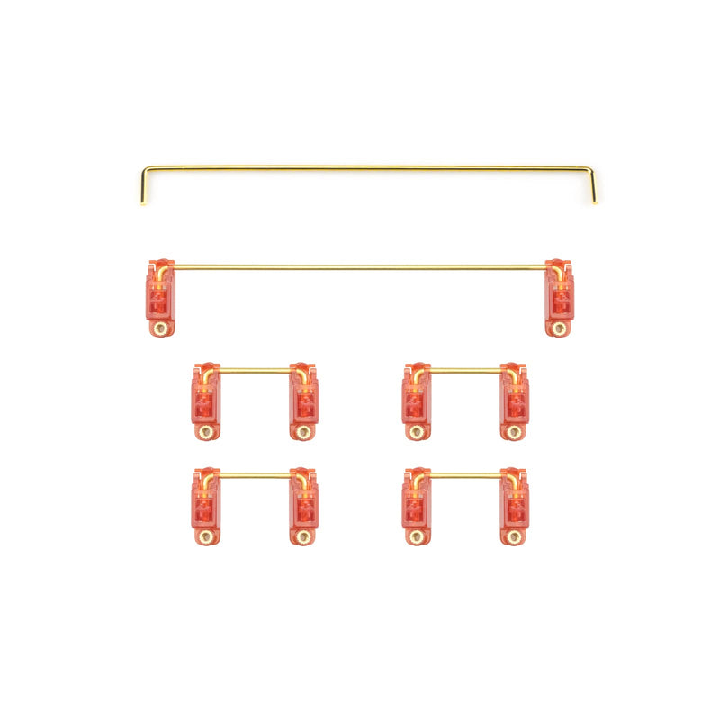 Gold-Plated PCB Screw-in Stabilizers， 2u 6.25u 7u，Keyboard Stabilizers ，with Nylon Washers （Golden Wire+Red 60/87 Keyboard） Golden wire+ Red 60/87 Set