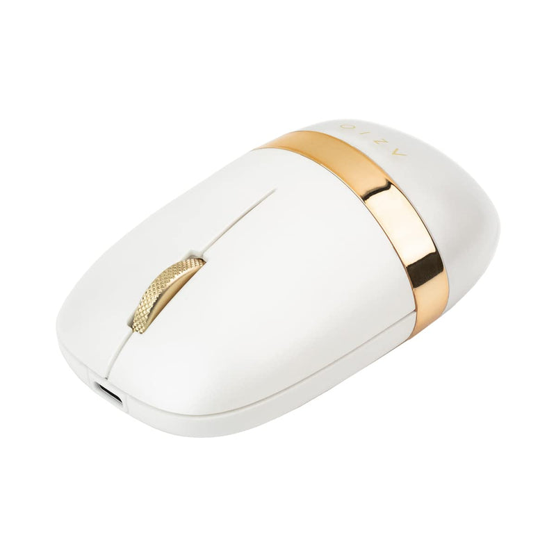 AZIO IZO Wireless Bluetooth Mouse with Round Ergonomic Form, Optical Sensor, Adjustable DPI, Rechargeable, PC & Mac - White Blossom