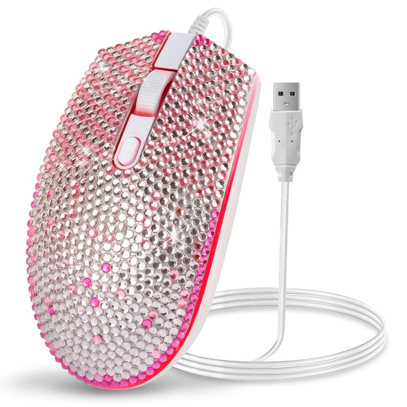 Gaming Mouse,7 Colors Backlit Optical Game Mice Ergonomic USB Wired with 1600 DPI and 6 Buttons 4 Shooting for Computer/Win/Mac/Linux/Andriod/iOS. (White&Pink) White&Pink