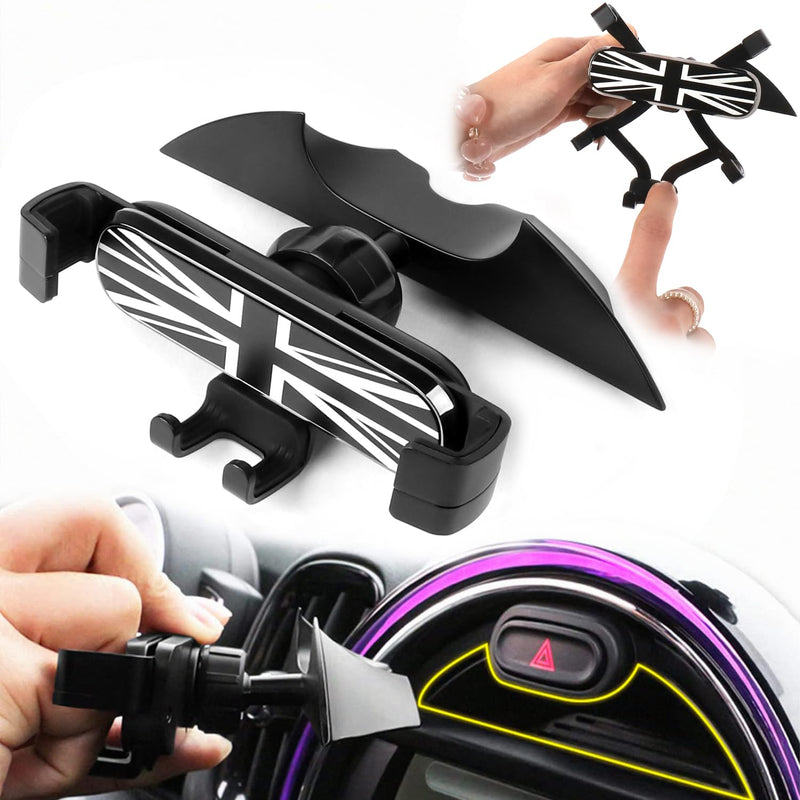 Metal Car Phone Holder, Union Jack Navigation Bracket Mount Dashboard Stand Cell Phone Holder for Mini Cooper F54 F55 F56 F57 F60 (6.5/8.8inch Navigation 2014-2019) (Union Jack)