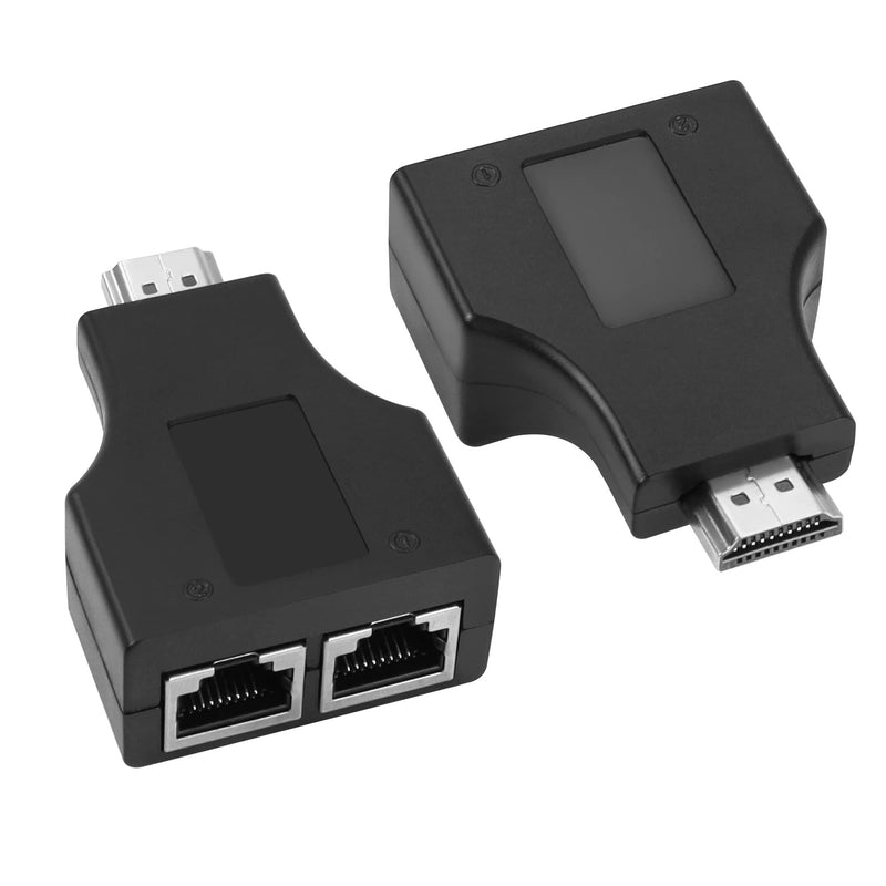 QIANRENON HDMI to RJ45 Network Extender Adapter HDMI to Dual RJ45 Network Converter Repeater by Cat 5e/6 1080p up to 30m for PS3 HDTV STB HDCP 2 pcs