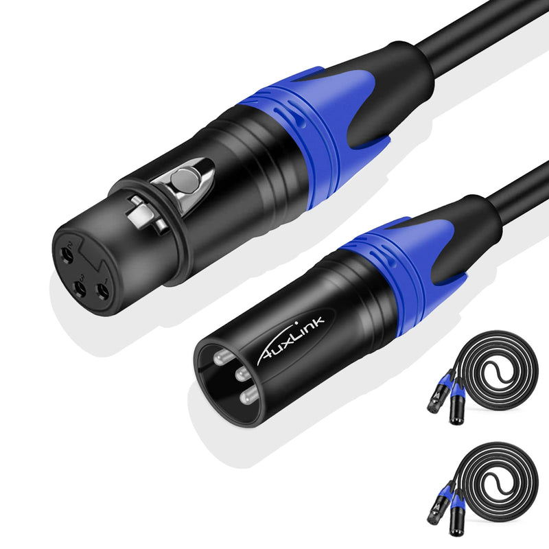 25ft XLR Cable 2 Pack - Balanced Speaker & Microphone Cable for Microphones, Speakers, Radio Stations 25 Ft 2 Pack