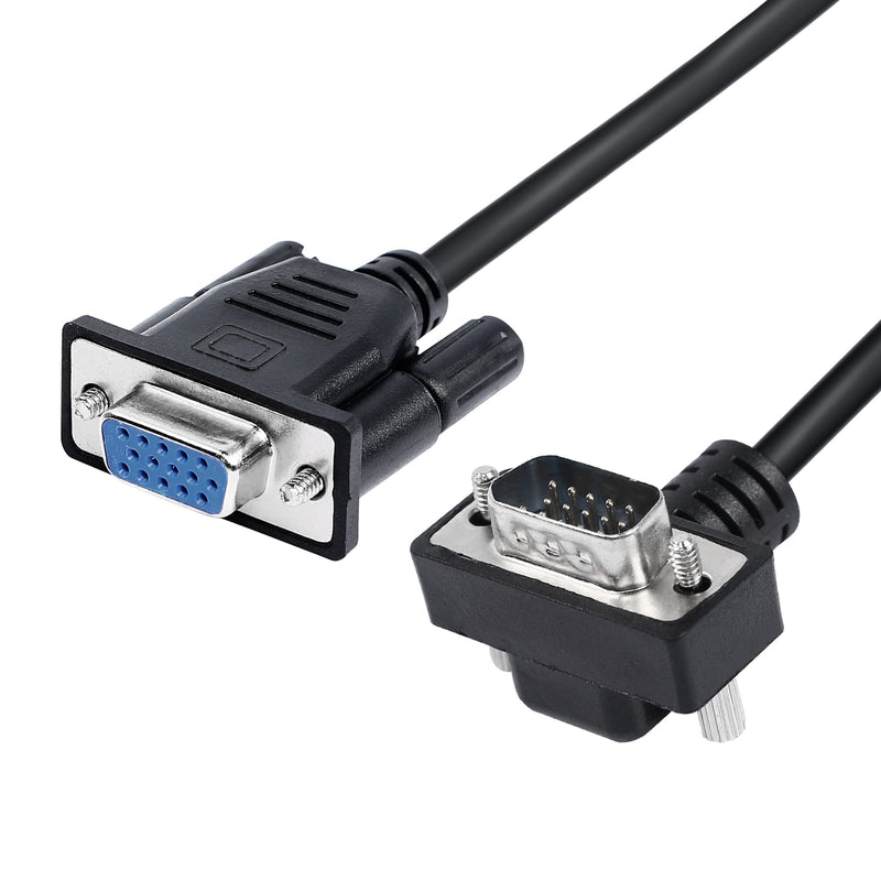 RIIEYOCA 90 Degree VGA Cable, Down Angle VGA Male to VGA Female Cable 1080P Full HD Computer Monitor Cable 0.5M (Down) WGA male to female (Down)