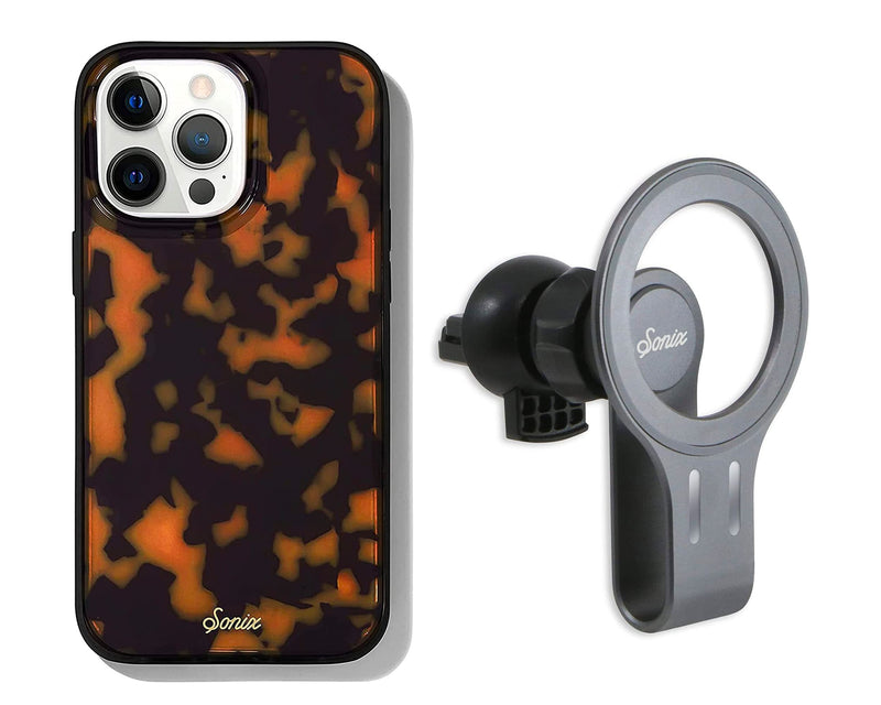 Sonix Brown Tort Case for MagSafe iPhone 13 Pro Max + Magnetic Phone Car Mount