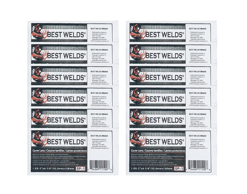 [AUSTRALIA] - Best Welds Cover Lens for Welding Hoods – 2" X 4 1/4" Premium Quality Clear Plastic Cover Lenses 12 