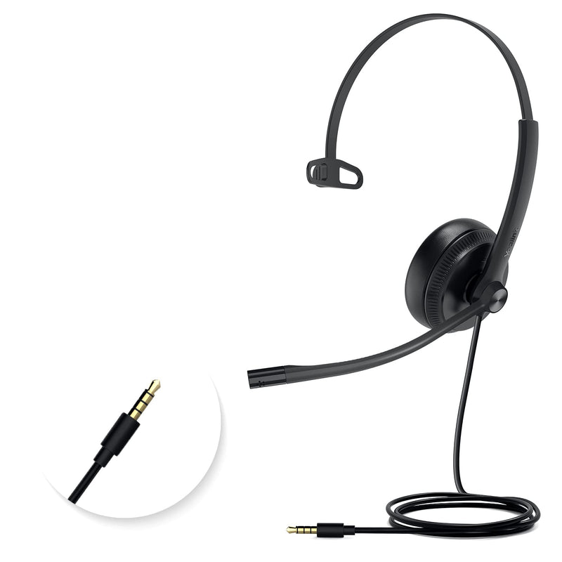 Yealink Headset with Microphone 3.5mm Headphone with Mic for PC Computer Laptop Phones Teams Certified Work Office Headset Mono