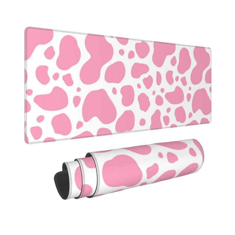 Pink Cow Print Gaming Mouse Pad Large XL Desk Mat Long Extended Pads Big Mousepad for Home Office Decor Accessories 31.5 X 11.8 Inch Pink Cow Print