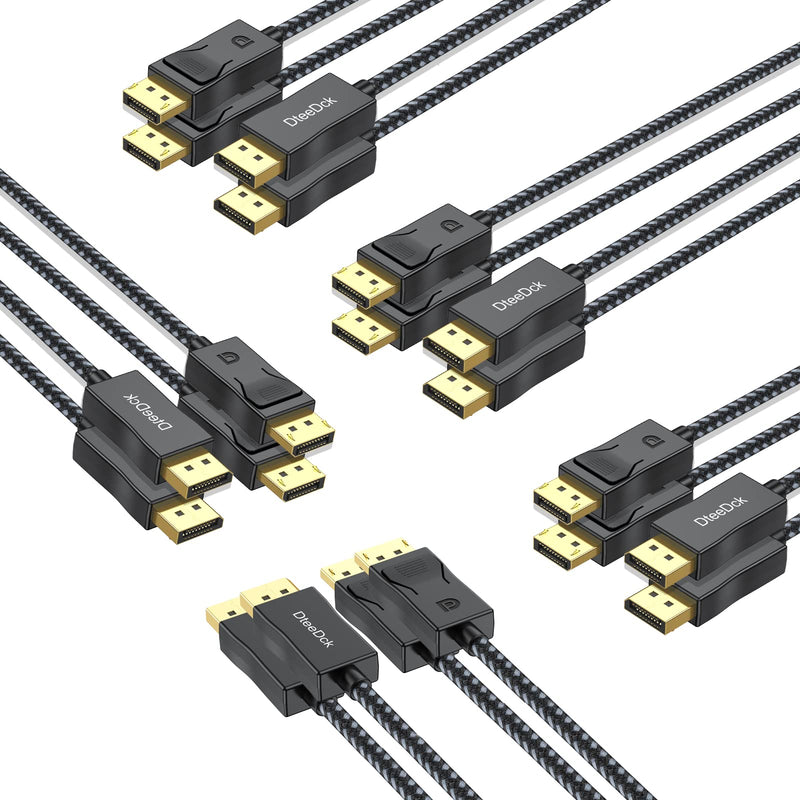 Display Port Cable 6 feet 10 Pack, DP DisplayPort Cable 1.2 [4K@70Hz, 2K@180Hz, 1080P@180Hz] High Speed Cord for Monitor Compatible with Sceptre Dell Acer AOC LG and More