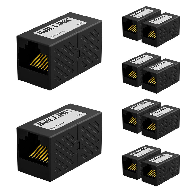 [AUSTRALIA] - iwillink RJ45 Coupler, Ethernet Coupler, RJ45 Connector for Cat5e/Cat6/Cat7 Ethernet Cable, Extender Adapter Female to Female, 10-Pack Black 