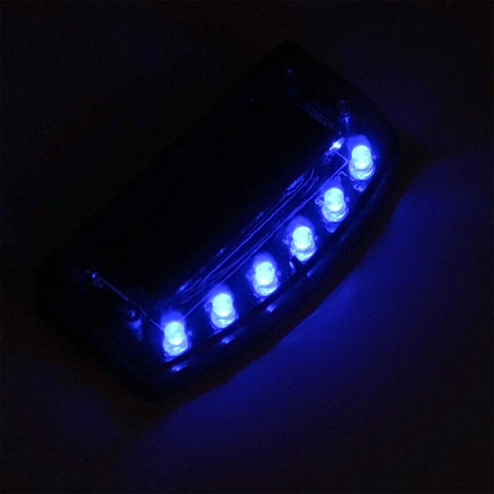 MACHSWON -Theft Flashing Light Blue Car Burglar Alarm Light 6 LED Car Alarm Warning Light Solar Powered