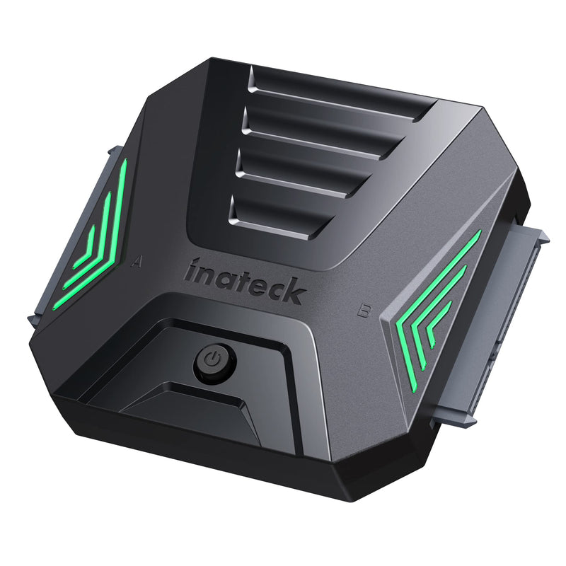 Inateck USB 3.2 Gen 2 to SATA Adapter, Disk Cloning in Software, Applicable for 2 x 2.5 Inch SSDs/HDDs