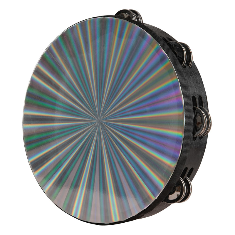 [AUSTRALIA] - Radiant Tambourine 10 Inch Hand Held Tambourine Double Row Jingles Reflective Drum Percussion Musical Instrument for Adults Church KTV Party Dance Radiant10inch 