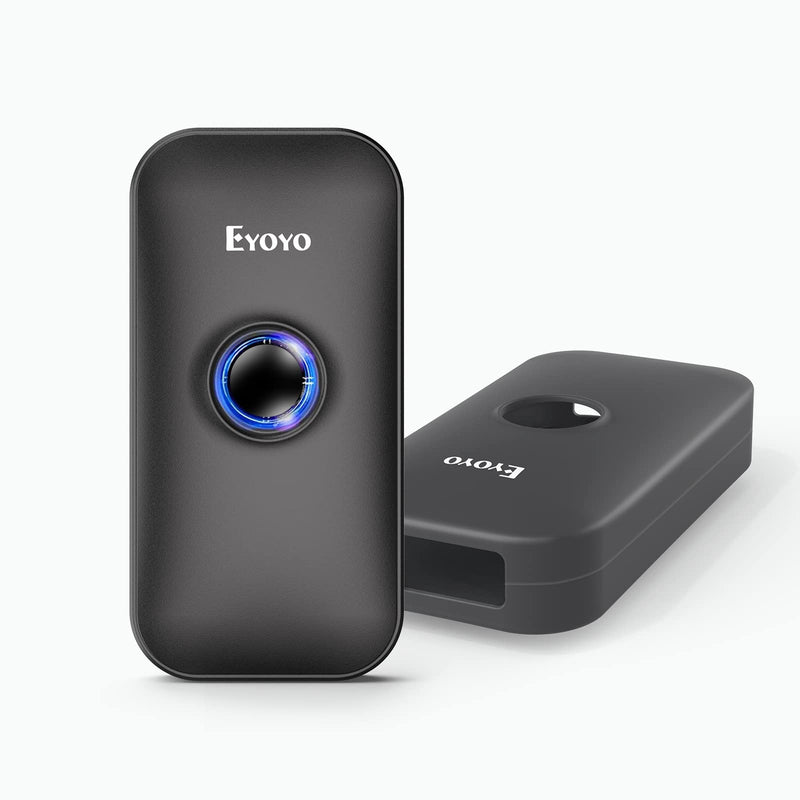 [AUSTRALIA] - Eyoyo Mini 1D Bluetooth Barcode Scanner with Case, 3-in-1 Bluetooth & USB Wired & 2.4G Wireless Barcode Reader Portable Bar Code Scanning Work with Windows, Android, iOS, Tablets or Computers(Black) Black 