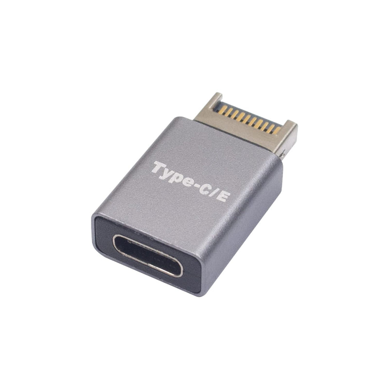 Duttek USB C Front Panel Adapter, 10Gbps Type E to USB C Adapter Converter, High Speed 3.1 USB Type-E Male to USB3.1 Type-C Female Motherboard Internal Adapter for Computer.