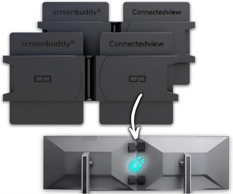 Set of 2, Magnetic Connection for Your Screens, Suitable for All Computer Monitors - Innovative Computer and Gaming Equipment