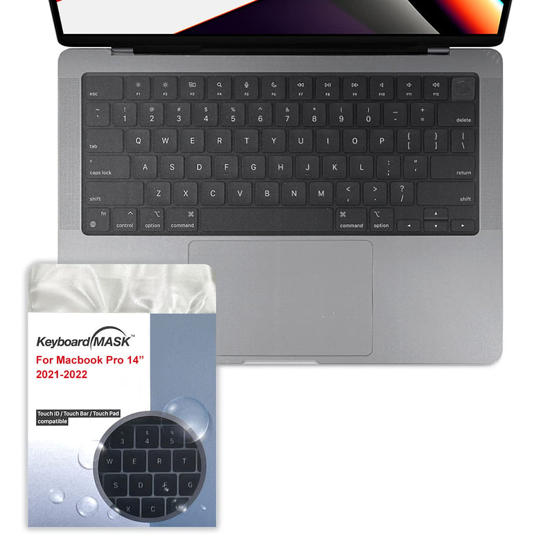 KeyboardMask for MacBook Pro 14" Full Cover for Keyboard + Touchbar / Pad / ID Work While Covered Ultra Thin Keyboard Cover Protector Waterproof Anti-Dust MacBook Pro 14 (2021)