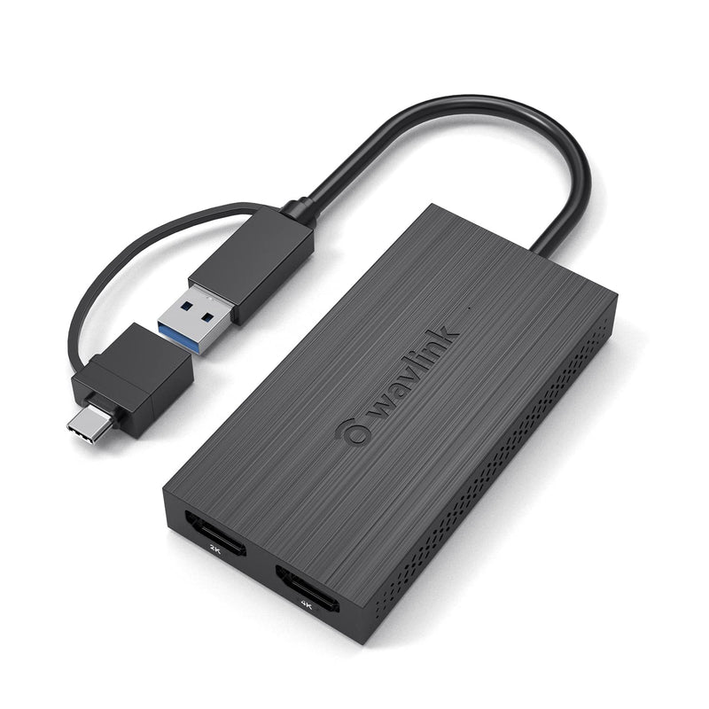 WAVLINK USB 3.0 to HDMI for Dual Monitors, USB C to HDMI Universal Video Graphics Adapter, 4K@30Hz, 1080p@60Hz, Thunderbolt 3/4, for Windows 7/8/8.1/10/11, Mac OS 10.10x or Above, Chrome OS, Android USB to 2 HDMI
