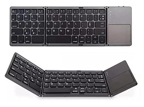 Ares Foldable Bluetooth Keyboard - Your Wireless Gadget on The go! (Black) Black