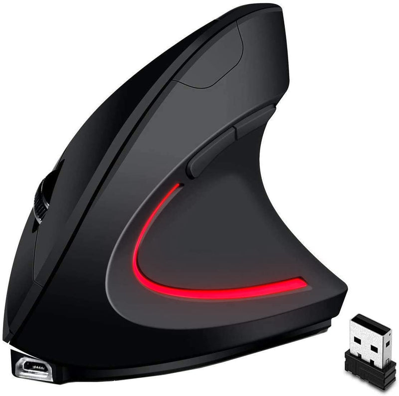 Ergonomic Wireless Mouse Letaclanic Unique Rechargeable Optical Vertical Mouse, 2.4G 5.0 Bluetooth Mouse Ergonomic with 6 Buttons, 800/1200/1600 DPI Wireless Mouse for Laptop,Desktop,PC,MacBook Ergonomics Mouse