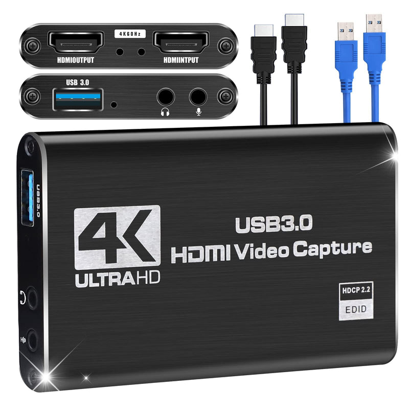 [AUSTRALIA] - Capture Card Nintendo Switch, Video Capture Card, Game Capture Cards 4K 1080P 60FPS, HDMI to USB 3.0 Capture Cards for Streaming Work with PS4/PC/OBS/Camera 