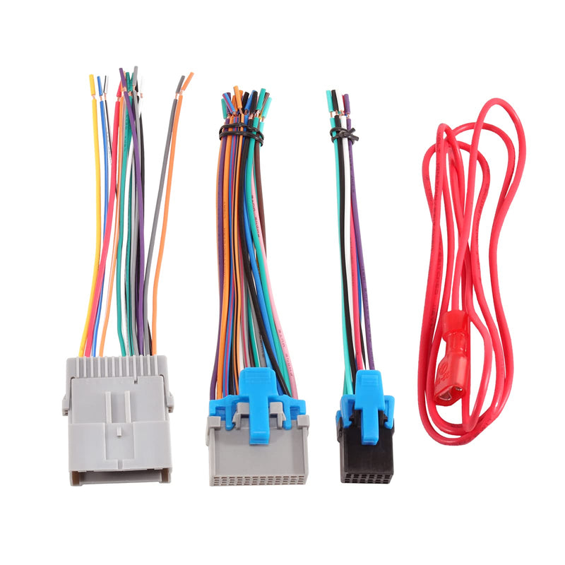RED WOLF Radio Wring Harness Male Female Plug Fit for 2003-2007 GMC Chevy Silverado, 2005-2009 Buick Lacrosse Install Aftermarket Stereo Wire Cable Adapter Adaptor Plug Kit Male & female plug