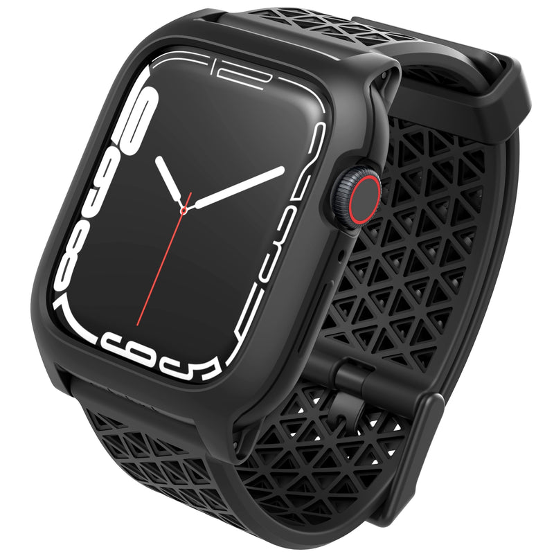 Catalyst Active Defense Case Designed for Apple Watch Series 9/8/7 45 mm, Drop Proof 10ft, Shock & Scratch-Resistant, Sport Band, Breathable, Rugged (Stealth Black)