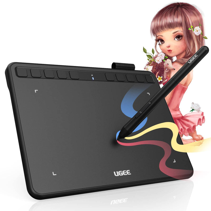 Computer Graphics Tablets, UGEE S640 Portable Drawing Tablet with 10 Shortcut Keys, 6.5x4 inch Digital Pen Tablets with Battery-Free Stylus Tilt Function 8192 Pressure for Windows/Mac/Chrome OS S640-New