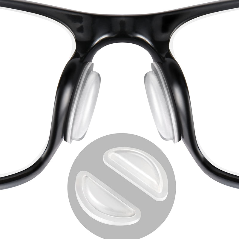 Eyeglass Nose Pads, Soft Silicone Adhesive Glasses Nose Pad, Anti-Slip Heighten Air Chamber Nose Pads for Full Plastic Frames, 10 Pairs (Clear) 10 Clear Pairs