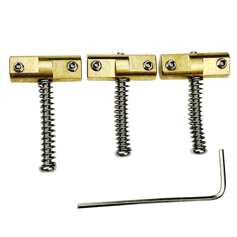[AUSTRALIA] - Kaynes Compensated Brass Saddles Set (3Pcs) - 10.8mm Bridge Saddle for Fender 52 62 Telecaster Tele Vintage Electric Guitar Replacement Part 