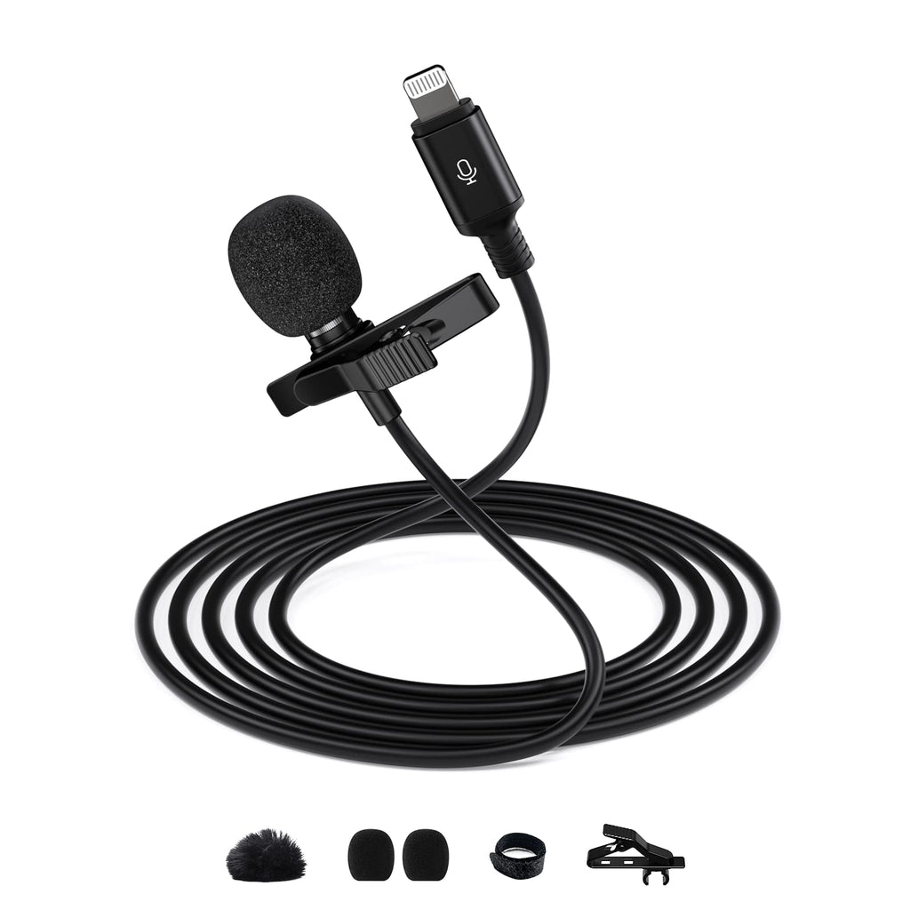 TTSTAR ISAIBELL Lavalier Microphone for iPhone/iPad, Lapel Microphones for Video Recording with Long Cord External Omni Mics Portable Plug&Play for YouTube Live Streaming Vlogging ASMR 9.84ft Mfi 3m
