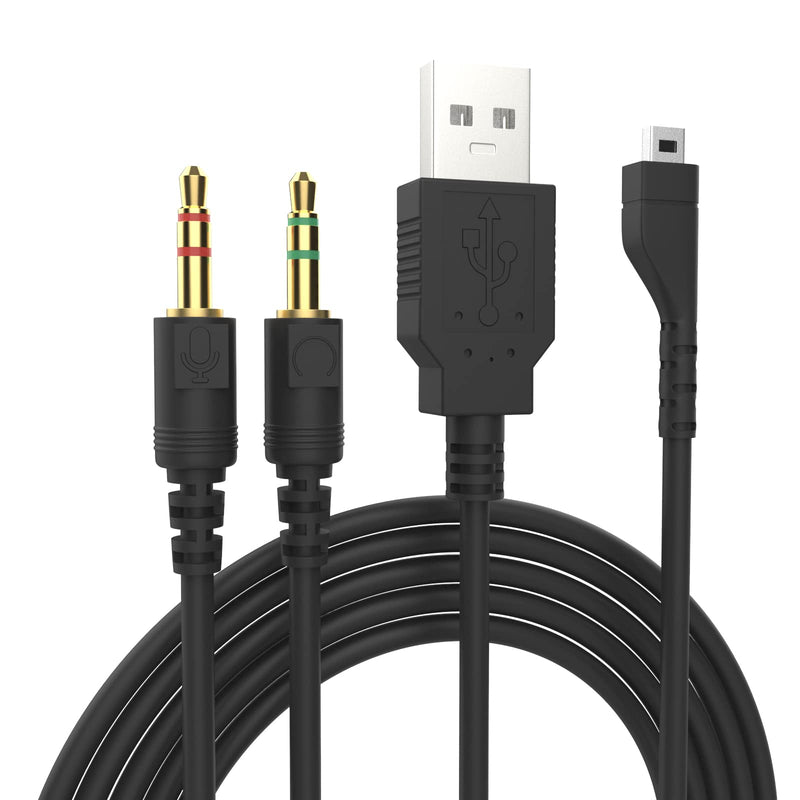 3.5mm Replacement Arctis Headset Cord Audio Cable Charging Wire Compatible with SteelSeries Arctis 7, Arctis 5, Arctis 3, Arctis Pro Wireless, Arctis Pro Gaming Headsets to PC Laptop
