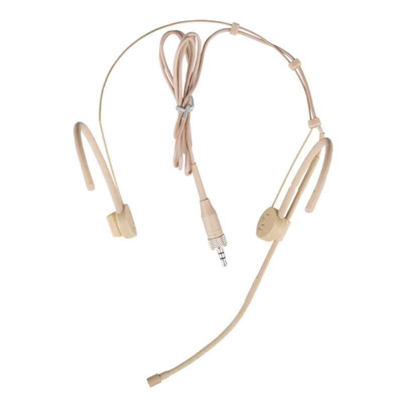 Foldable Headset Microphone Condenser Omnidirectional Double Over Ear Earset Headworn Mic Compatible with Sennheiser Wireless System Bodypack Transmitter with 1.2m Cable 3.5mm Female Screw Plug