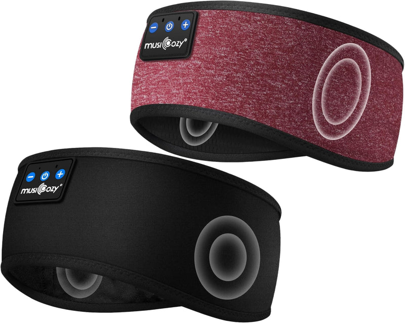 MUSICOZY Sleep Headphones Bluetooth Headband Wireless Music Headband Headphones, Earbuds for Side Sleepers Women Men Workout Running Travel Yoga Cool Gadgets Unique Gift 2 Pcs