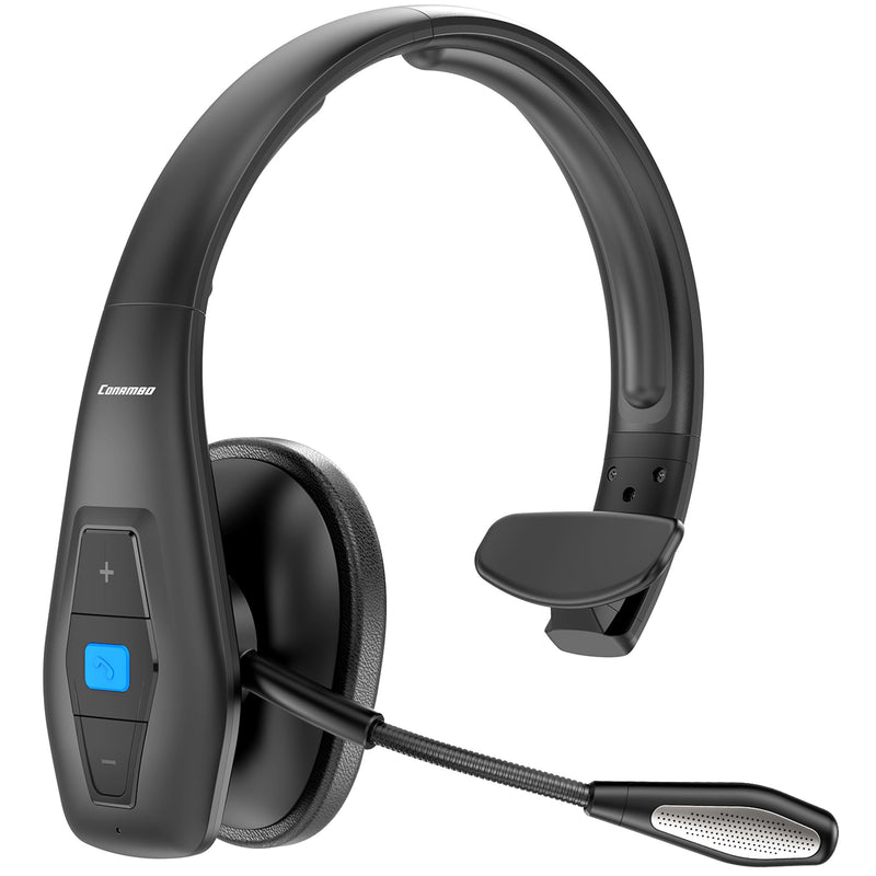 [AUSTRALIA] - Conambo Bluetooth Headset V5.1, Trucker Bluetooth Headset with CVC8.0 Dual Mic Noise Canceling & Mute Button & 60 Hrs Workingtime Wireless On-Ear Headphones for Trucker Home Office Work Cell Phones 