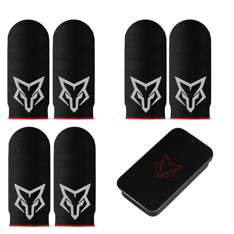Mobile Phone Game Finger Sleeves [6pcs], Anti-Sweat Breathable,Gaming Sleeve,Thumbs Finger Gloves Cover Sleeve for League of Legend, PUBG, Rules of Survival, Knives Out (Black [Carbon Fibre]) Black [Carbon Fibre]