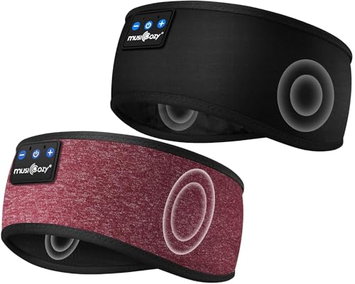 MUSICOZY Sleep Headphones Bluetooth Headband Wireless Music Headband Headphones, Earbuds IPX6 Waterproof for Side Sleepers Women Men Workout Running Insomnia Travel Yoga Cool Gadgets Unique Gift 2 Pcs