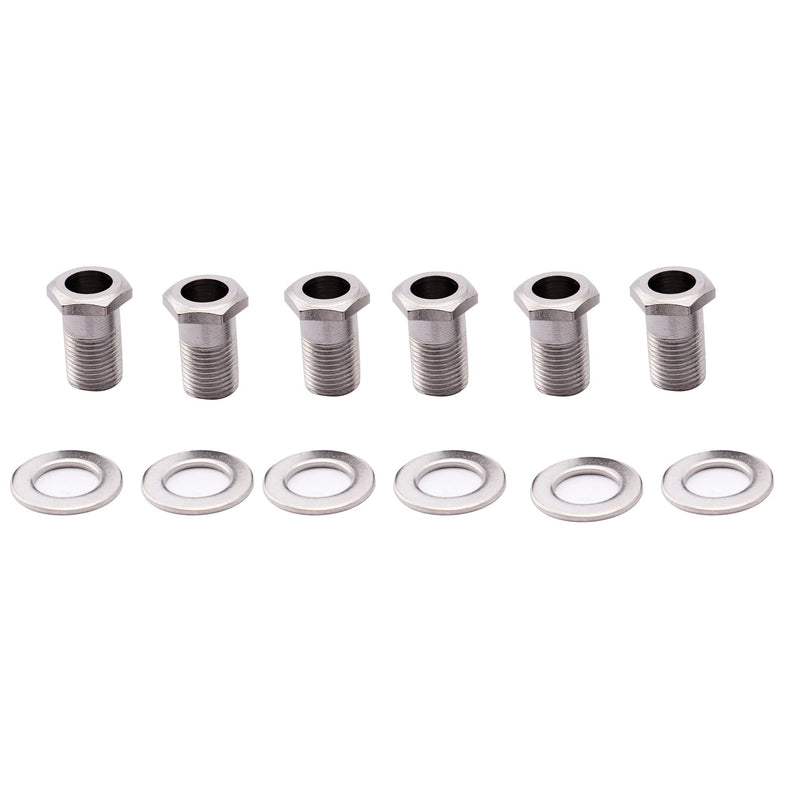Musiclily Pro 10mm Guitar Tuner Bushings and 14mm Washers for Modern Electric Guitar Sealed Tuning Pegs Machine Heads, Chrome (Set of 6)