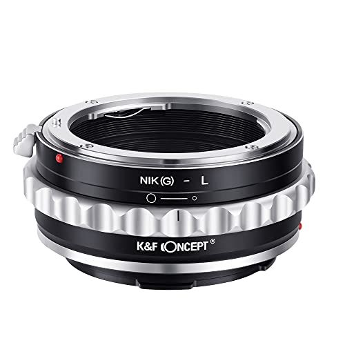 K&F Concept Lens Mount Adapter NIK(G)-L Manual Focus Adapter Compatible with Nikon F (G-Type) Lens to L Mount Camera Body